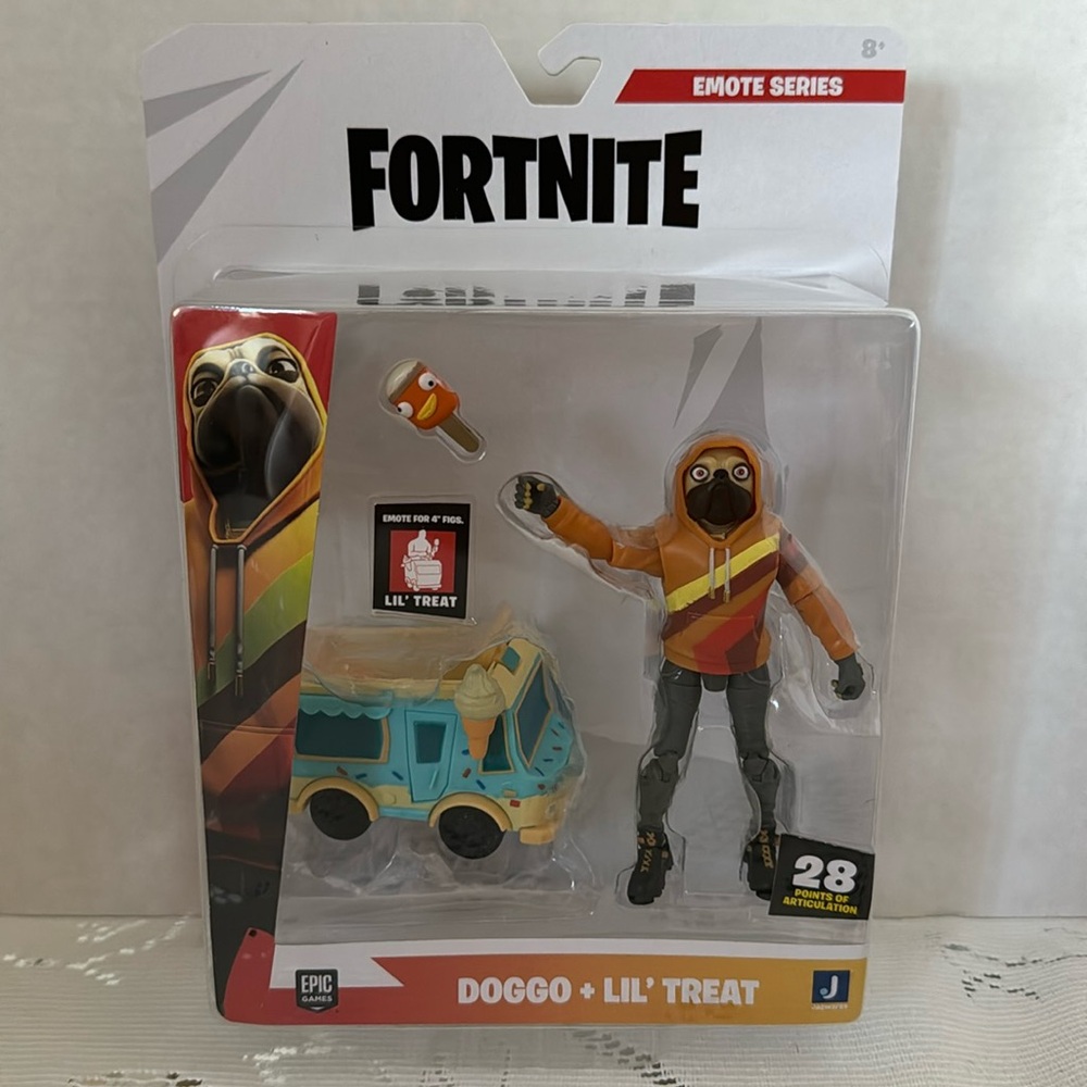 Epic Games Fortnite Emote Series 01 #194 4” Doggo + Lil’ Treat Figure Toy